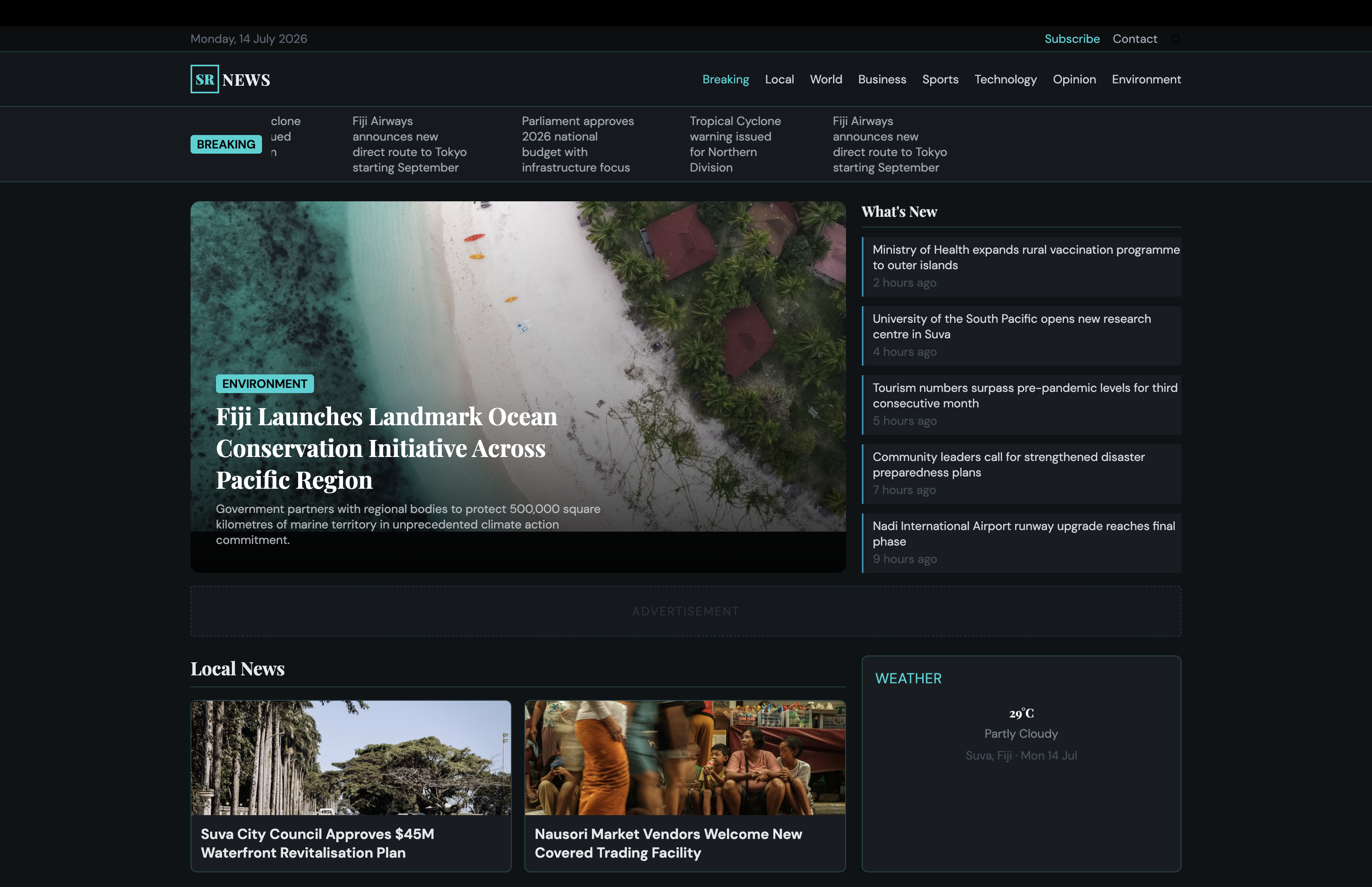 S. R. News website preview